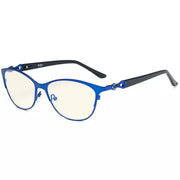 eyekeeper.com Stylish Cat-eye Blue Light Blocking Reading Glasses LX17021 Eyeglasses White Smoke Blue / without magnification,Blue / +0.50,Blue / +0.75,Blue / +1.00,Blue / +1.25,Blue / +1.50,Blue / +1.75