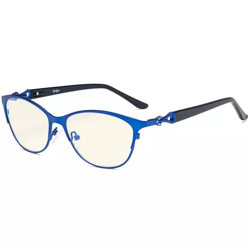eyekeeper.com Stylish Cat-eye Blue Light Blocking Reading Glasses LX17021 Eyeglasses White Smoke Blue / without magnification,Blue / +0.50,Blue / +0.75,Blue / +1.00,Blue / +1.25,Blue / +1.50,Blue / +1.75