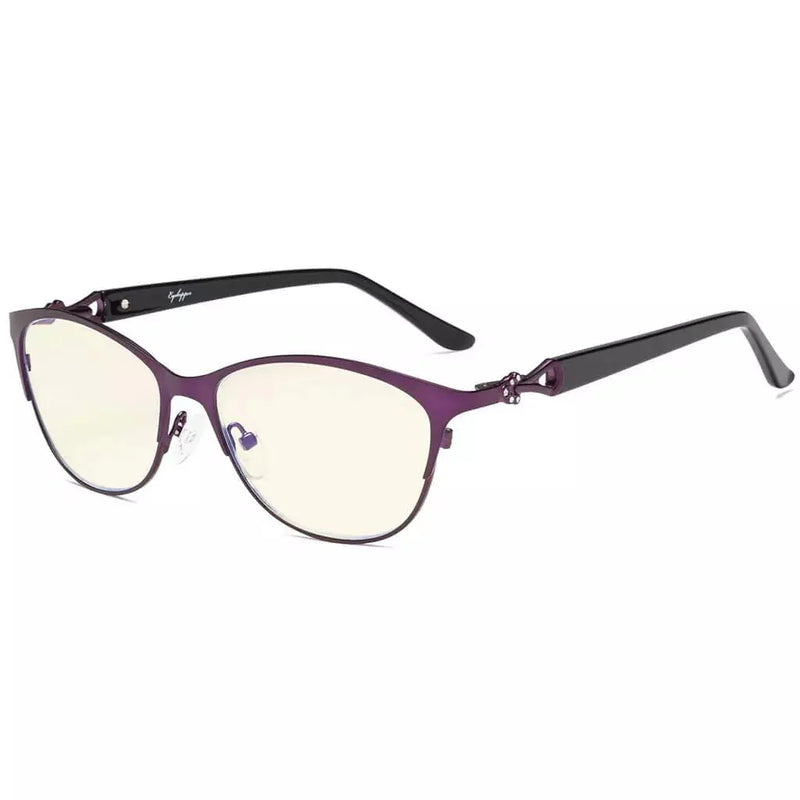 eyekeeper.com Stylish Cat-eye Blue Light Blocking Reading Glasses LX17021 Eyeglasses White Smoke Purple / without magnification,Purple / +0.50,Purple / +0.75,Purple / +1.00,Purple / +1.25