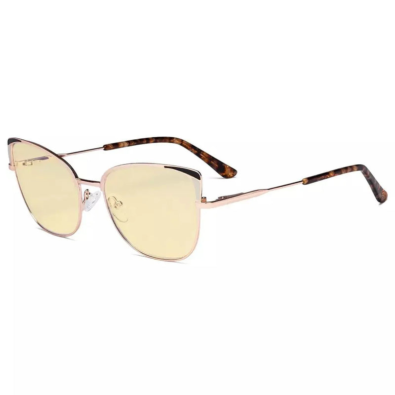 eyekeeper.com Stylish Chic Blue Light Blocking Eyeglasses LX19032-BB60 Eyeglasses White Smoke Gold / without magnification
