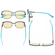 eyekeeper.com Stylish Chic Blue Light Blocking Eyeglasses LX19032-BB60 Eyeglasses White Smoke Blue / without magnification,Gold / without magnification,Pink / without magnification,Red / without magnification