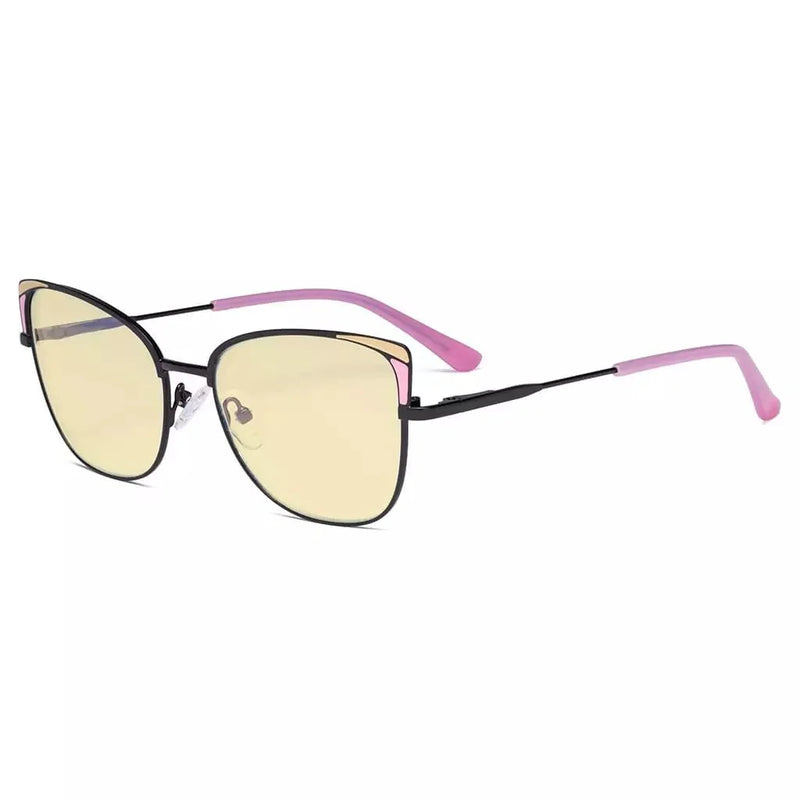 eyekeeper.com Stylish Chic Blue Light Blocking Eyeglasses LX19032-BB60 Eyeglasses White Smoke Pink / without magnification