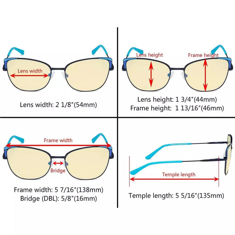 eyekeeper.com Stylish Chic Blue Light Blocking Eyeglasses LX19032-BB60 Eyeglasses White Smoke Blue / without magnification,Gold / without magnification,Pink / without magnification,Red / without magnification