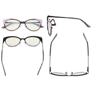 eyekeeper.com Cat-eye Blue Light Filter Eyeglasses LX19033-BB40 Eyeglasses Dark Slate Gray Black / without magnification,Blue / without magnification,Red / without magnification,Silver / without magnification