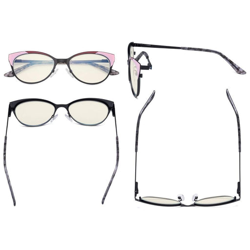 eyekeeper.com Cat-eye Blue Light Filter Eyeglasses LX19033-BB40 Eyeglasses Dark Slate Gray Black / without magnification,Blue / without magnification,Red / without magnification,Silver / without magnification