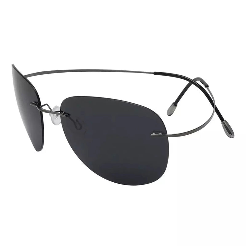 eyekeeper.com Stylish Polarized Rimless Titanium Frame Sunglasses S1501 Sunglasses White Smoke Black Grey Lens / without magnification
