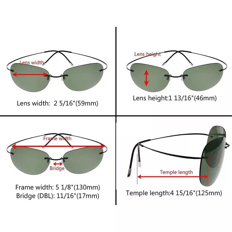 eyekeeper.com Stylish Polarized Rimless Titanium Frame Sunglasses S1501 Sunglasses White Smoke Gold Purple Mirror / without magnification,Gold Gold Mirror / without magnification,Gold Red Mirror / without magnification,Silver Purple Mirror / without magnification,Silver Gold Mirror / without magnification,Silver Grey Mirror / without magnification,
