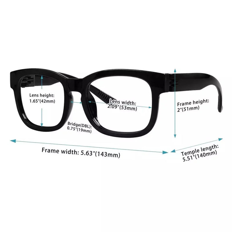 eyekeeper.com Stylish Reading Glasses Rectangle Readers 5-RT1801 Eyeglasses Black Black / +0.50,Black / +1.00,Black / +1.50,Black / +1.75,Black / +2.00,Black / +2.25,Black / +2.50,Black / +2.75,Black Purple / +0.50,Black Purple / +0.75,Black Purple / +1.00,Black Purple / +1.50,Black Purple / +1.75,Black Purple / +2.00,Black Purple / +2