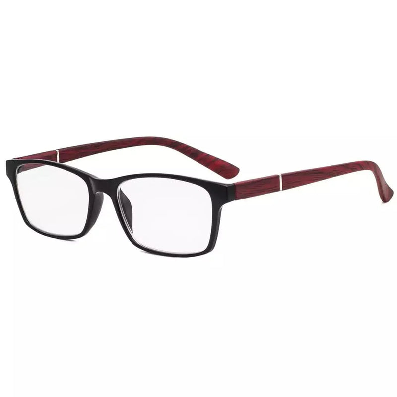 eyekeeper.com Stylish Reading Glasses with Wood-Look Arms RE19042 Eyeglasses White Smoke Black Red / +0.50,Black Red / +0.75,Black Red / +1.00,Black Red / +1.25,Black Red / +1.50,Black Red / +1.75,Black Red / +2.00,Black Red / +2.25,Black Red / +2.50,Black Red / +2.75,Black Red / +3.00,Black Red / +3.50,Black Red / +4.00