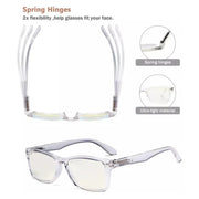eyekeeper.com Stylish Rectangle Blue Light Filter Reading Glasses UVR075 Eyeglasses White Smoke Clear / without magnification,Clear / +0.50,Clear / +0.75,Clear / +1.00,Clear / +1.25,Clear / +1.50,Clear / +1.75,Clear / +2.00,Clear / +2.25,Clear / +2.50,Clear / +2.75,Clear / +3.00,Clear / +3.50,Black / without magnification,Black / +0.50,Black / +0.75