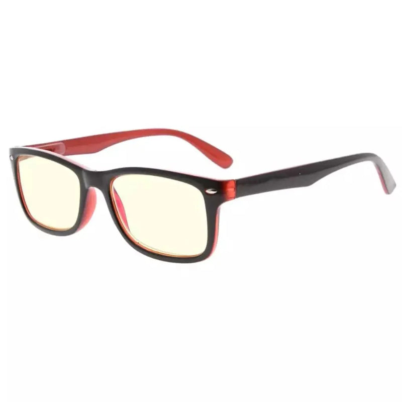 eyekeeper.com Stylish Rectangle Blue Light Filter Reading Glasses UVR075 Eyeglasses White Smoke Black Red / without magnification,Black Red / +0.50,Black Red / +0.75,Black Red / +1.00,Black Red / +1.25,Black Red / +1.50,Black Red / +1.75,Black Red / +2.00,Black Red / +2.25,Black Red / +2.50,Black Red / +2.75,Black Red / +3.00,Black Red / +3.50,Black