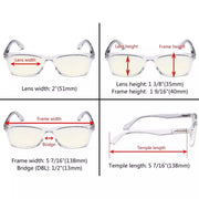 eyekeeper.com Stylish Rectangle Blue Light Filter Reading Glasses UVR075 Eyeglasses White Smoke Clear / without magnification,Clear / +0.50,Clear / +0.75,Clear / +1.00,Clear / +1.25,Clear / +1.50,Clear / +1.75,Clear / +2.00,Clear / +2.25,Clear / +2.50,Clear / +2.75,Clear / +3.00,Clear / +3.50,Black / without magnification,Black / +0.50,Black / +0.75