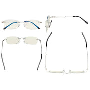 eyekeeper.com Stylish Rimless Blue Light Blocking Reading Glasses LX17018 Eyeglasses White Smoke Gunmetal / without magnification,Gunmetal / +0.50,Gunmetal / +0.75,Gunmetal / +1.00,Gunmetal / +1.25,Gunmetal / +1.50,Gunmetal / +1.75,Gunmetal / +2.00,Black / without magnification,Black / +0.50,Black / +0.75,Black / +1.00,Black / +1.25,Black / +1.50,Bla