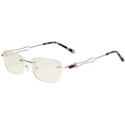 eyekeeper.com Stylish Rimless Blue Light Blocking Reading Glasses LX17018 Eyeglasses White Smoke Purple / without magnification,Purple / +0.50,Purple / +0.75,Purple / +1.00,Purple / +1.25,Purple / +1.75