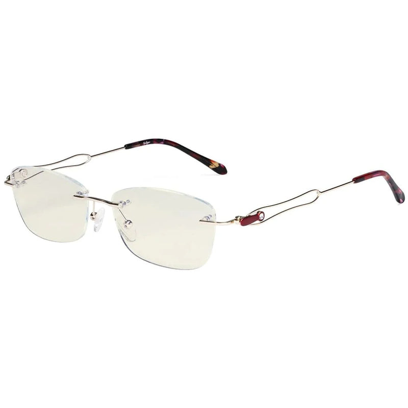 eyekeeper.com Stylish Rimless Blue Light Blocking Reading Glasses LX17018 Eyeglasses White Smoke Red / without magnification,Red / +0.50,Red / +0.75,Red / +1.50,Red / +1.75,Red / +2.00
