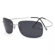 eyekeeper.com Stylish Rimless Titanium Frame Polarized Sunglasses S1503 Sunglasses White Smoke Silver Grey Lens / without magnification
