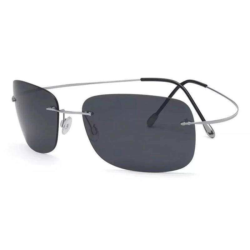 eyekeeper.com Stylish Rimless Titanium Frame Polarized Sunglasses S1503 Sunglasses White Smoke Silver Grey Lens / without magnification