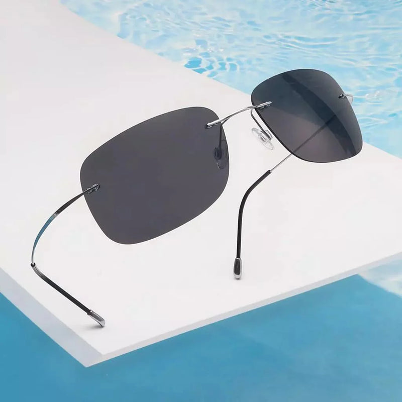 eyekeeper.com Stylish Rimless Titanium Frame Polarized Sunglasses S1503 Sunglasses Lavender Blue / without magnification,Gunmetal Grey Lens / without magnification,Silver Grey Lens / without magnification