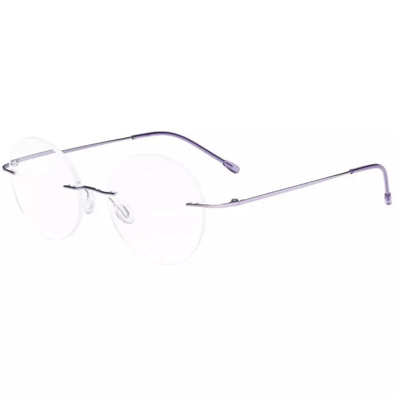 eyekeeper.com Stylish Round Frameless Reading Glasses Rimless Readers RWK9910 Eyeglasses White Smoke Purple / without magnification,Purple / +0.50,Purple / +1.00,Purple / +1.25,Purple / +1.50,Purple / +1.75,Purple / +2.00,Purple / +2.25,Purple / +2.50,Purple / +3.00,Purple / +3.50