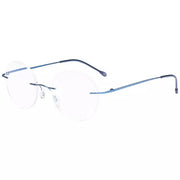 eyekeeper.com Stylish Round Frameless Reading Glasses Rimless Readers RWK9910 Eyeglasses White Smoke Blue / without magnification,Blue / +0.50,Blue / +1.00,Blue / +1.25,Blue / +1.50,Blue / +1.75,Blue / +2.00,Blue / +2.25,Blue / +2.50,Blue / +3.00,Blue / +3.50