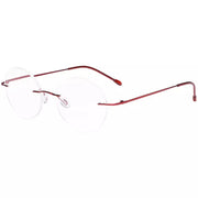 eyekeeper.com Stylish Round Frameless Reading Glasses Rimless Readers RWK9910 Eyeglasses White Smoke Red / without magnification,Red / +0.50,Red / +1.00,Red / +1.25,Red / +1.50,Red / +1.75,Red / +2.00,Red / +2.25,Red / +2.50,Red / +3.00,Red / +3.50