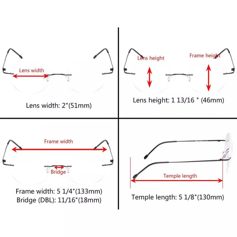 eyekeeper.com Stylish Round Frameless Reading Glasses Rimless Readers RWK9910 Eyeglasses White Smoke Black / without magnification,Black / +0.50,Black / +1.00,Black / +1.25,Black / +1.50,Black / +1.75,Black / +2.00,Black / +2.25,Black / +2.50,Black / +3.00,Black / +3.50,Gold / without magnification,Gold / +0.50,Gold / +1.00,Gold / +1.25,Gold / +1.50,Gold