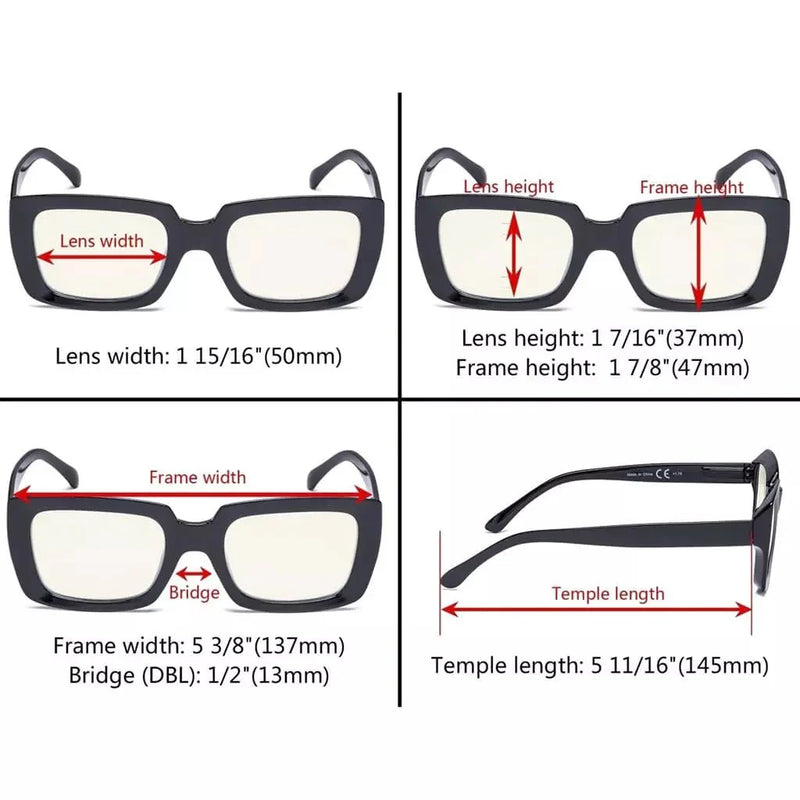 eyekeeper.com Stylish Thicker Frame Blue Light Filter Reading Glasses UVR9107 Eyeglasses White Smoke Black / without magnification,Black / +0.50,Black / +0.75,Black / +1.00,Black / +1.25,Black / +1.50,Black / +1.75,Black / +2.00,Black / +2.50,Black / +3.00,Clear / without magnification,Clear / +0.50,Clear / +0.75,Clear / +1.00,Clear / +1.25,Clear / +1.50