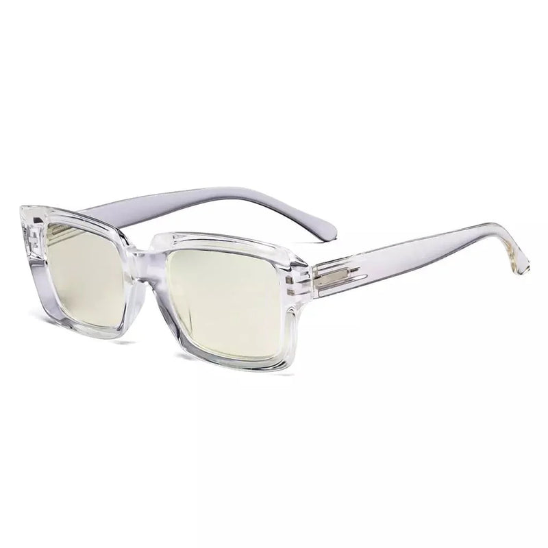 eyekeeper.com Stylish Thicker Frame Blue Light Filter Reading Glasses UVR9107 Eyeglasses White Smoke Clear / without magnification,Clear / +0.50,Clear / +0.75,Clear / +1.00,Clear / +1.25,Clear / +1.50,Clear / +1.75,Clear / +2.00,Clear / +2.50,Clear / +3.00