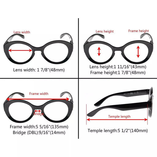 eyekeeper.com Stylish Thicker Frame Round Reading Glasses R2004 Eyeglasses White Smoke Black / without magnification,Black / +0.50,Black / +0.75,Black / +1.00,Black / +1.25,Black / +1.50,Black / +1.75,Black / +2.00,Black / +2.25,Black / +2.50,Black / +2.75,Black / +3.00,Black / +3.50,Black / +4.00,Red / without magnification,Red / +0.50,Red