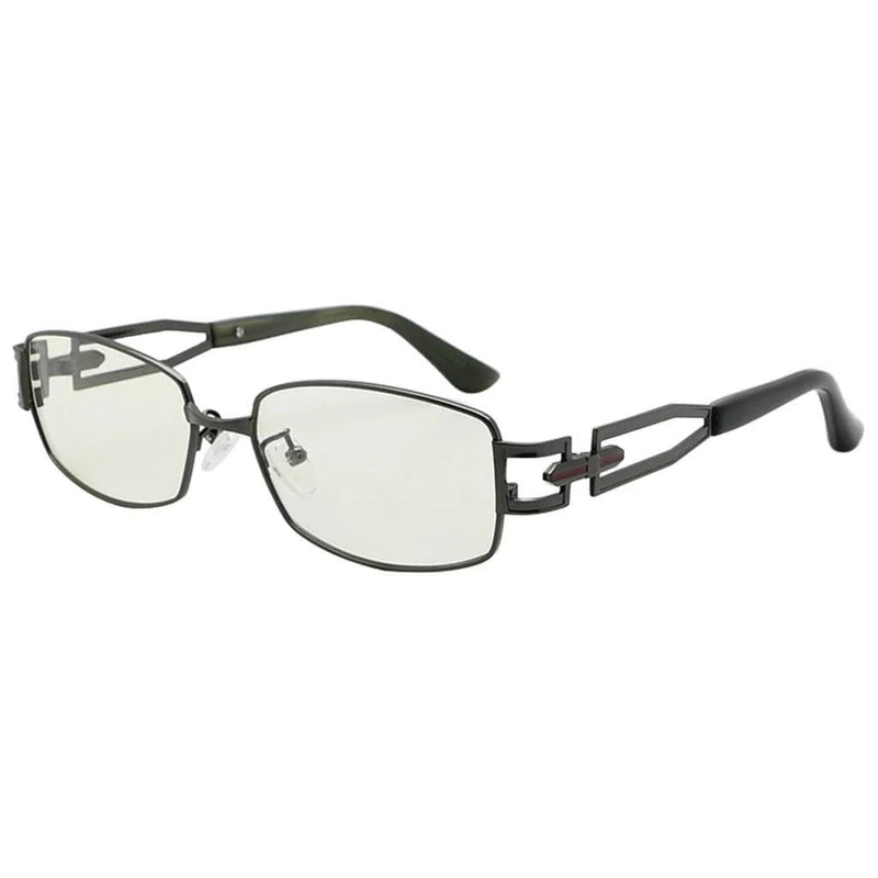 eyekeeper.com Stylish Titanium Eyeglasses Blue Light Filter 003A Eyeglasses White Smoke Gunmetal / without magnification