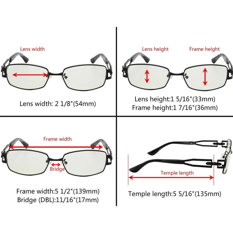 eyekeeper.com Stylish Titanium Eyeglasses Blue Light Filter 003A Eyeglasses White Smoke Black / without magnification,Gunmetal / without magnification