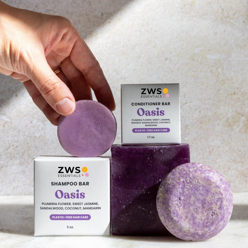 ZeroWasteStore.com Shampoo & Conditioner Bar Duo Shampoo & Conditioner Sets Gray Bloom with Castor Oil,Sunshine,Driftwood,Oasis,Maui Melon,Sunkissed,Blossom,Cobalt,Peppermint Breeze,Simply Unscented,Earth,Seasonal Harvest