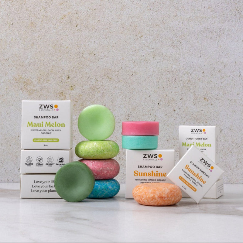 ZeroWasteStore.com Shampoo & Conditioner Bar Duo Shampoo & Conditioner Sets Gray Bloom with Castor Oil,Sunshine,Driftwood,Oasis,Maui Melon,Sunkissed,Blossom,Cobalt,Peppermint Breeze,Simply Unscented,Earth,Seasonal Harvest