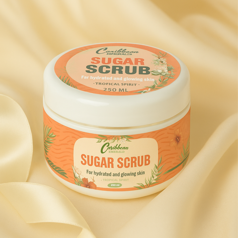 Caribbean Emerald Tropical Spirit Sugar Scrub - Exfoliate and glow Scrub Light Goldenrod