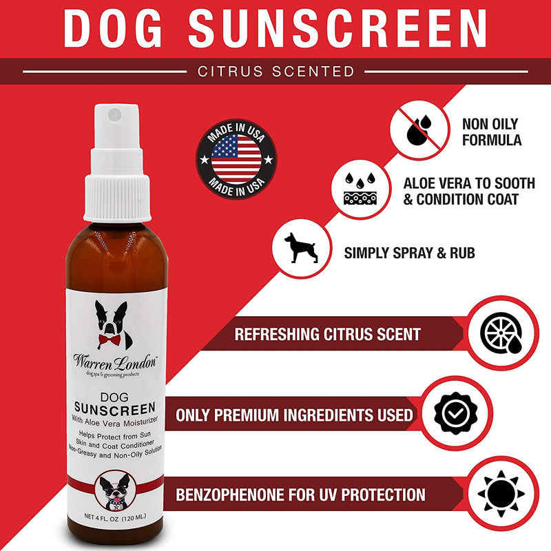 Warren London Dog Sunscreen With Aloe Vera Moisturizer Spa Product White Smoke
