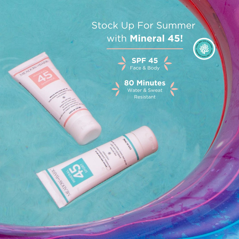 Meadow and Bark Mineral 45 Sunscreen Medium Aquamarine Shimmer,Sport