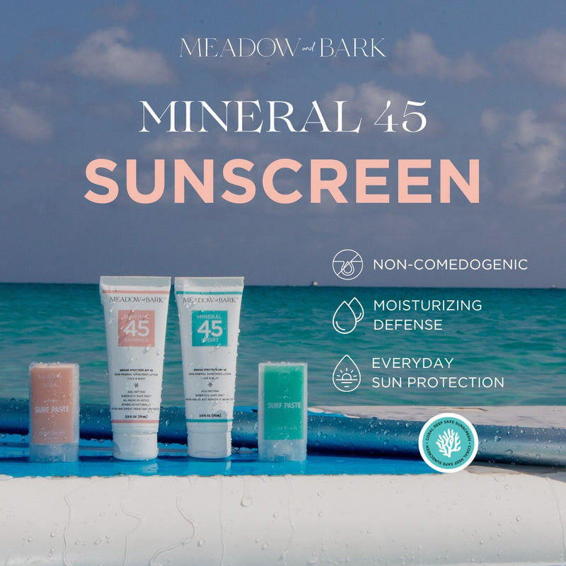 Meadow and Bark Mineral 45 Sunscreen Slate Gray Shimmer,Sport