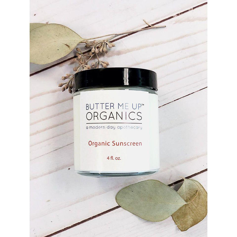 Butter Me Up Organics Natural Organic Sunscreen / Safe Sunscreen / Non-Nano Zinc Oxide Sunscreen / Sun Protection / Butter Me Up Organics Body Light Gray Travel- 2oz. squeeze,2 oz glass jar,4oz. glass jar,6oz. glass jar,8oz. glass jar,3oz Paperboard