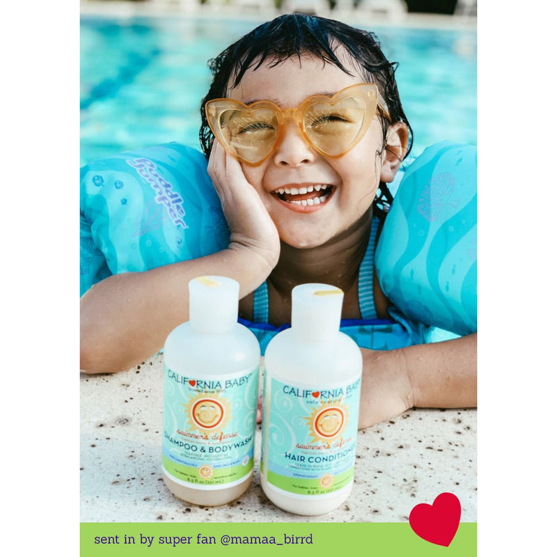 California Baby Swimmer's Defense™ Shampoo & Bodywash Shampoo & Bodywash Light Gray 8.5oz/251mL,19oz/562ml,64oz/half gallon,2oz/59mL