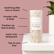 Ora's Amazing Herbal Talc Free Body Powder, Sweet Love Vanilla Body Powder Rosy Brown Full Size 2.5 oz,Travel 3 Pack (0.5 oz x 3)