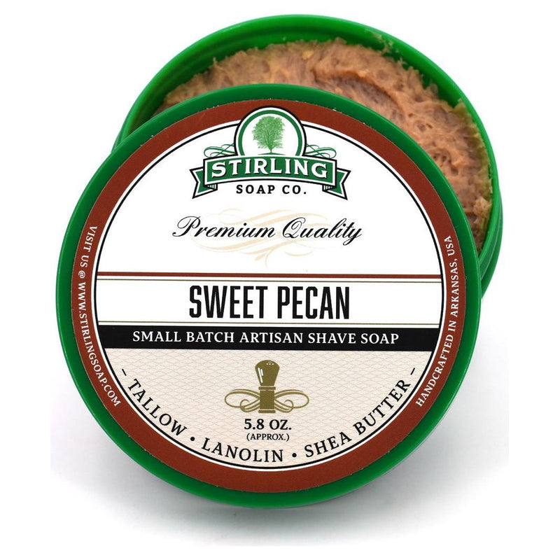 Stirling Soap Co Stirling Soap Co. Sweet Pecan Shaving Collection Shaving Set Dark Green Shaving Soap 5.8oz