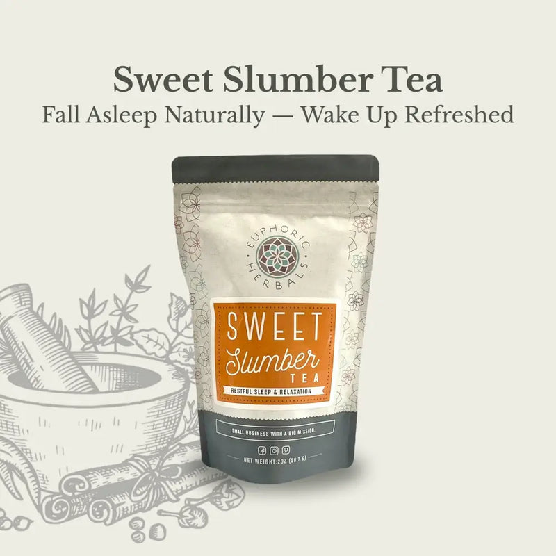 Euphoric Herbals Sweet Slumber Tea Herbal Tea Lavender 30 Cup Servings,60 Cup Servings