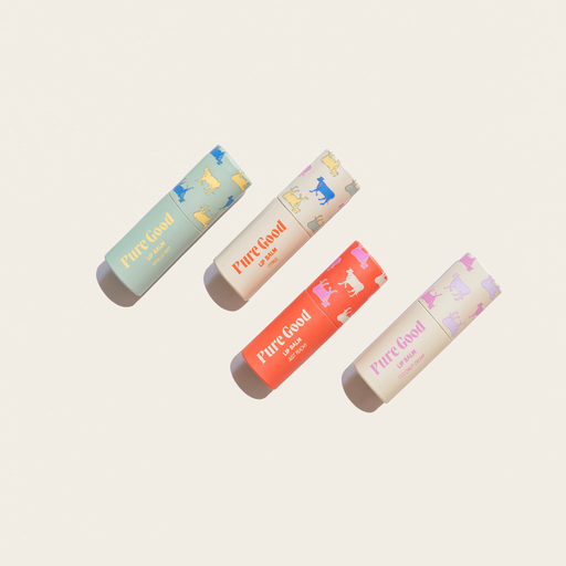 Pure Good LLC Tallow Lip Balm Lip Balm Misty Rose Citrus,Coconut Dream,Just Peachy,Vanilla Mint