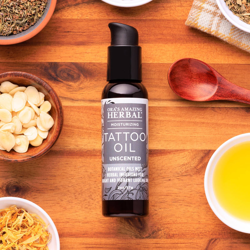 Ora's Amazing Herbal Tattoo Oil, Natural Tattoo Aftercare Coral 2 oz