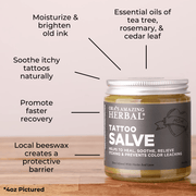 Ora's Amazing Herbal Tattoo Salve, Natural Tattoo Aftercare Health & Beauty Light Gray Jar 4 oz,Jar 1 oz,1oz & 4oz