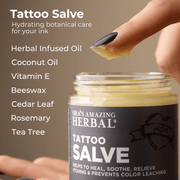 Ora's Amazing Herbal Tattoo Salve, Natural Tattoo Aftercare Health & Beauty Dark Olive Green Jar 4 oz,Jar 1 oz,1oz & 4oz