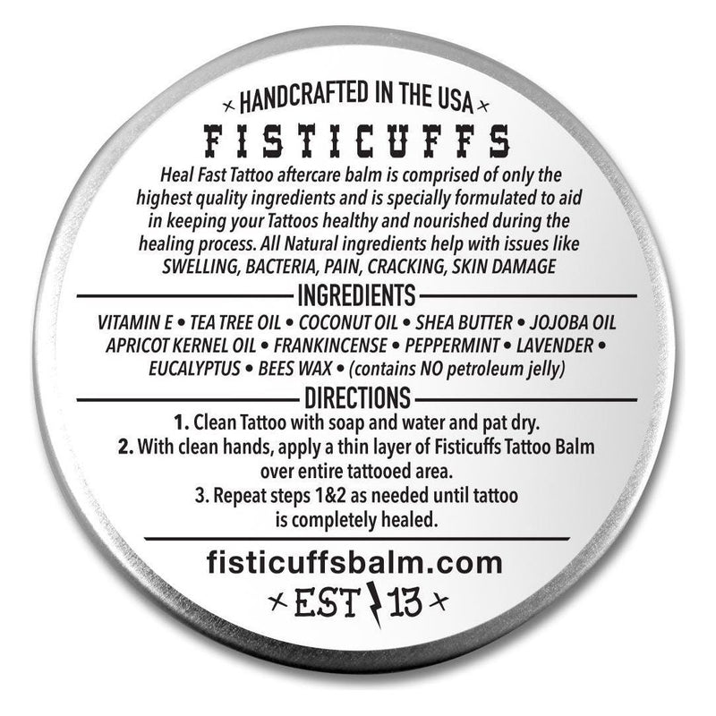 Grave Before Shave Fisticuffs Tattoo Balm Tattoo Healing Balm Dark Slate Gray 2 OZ. Tin,1 OZ. Tin