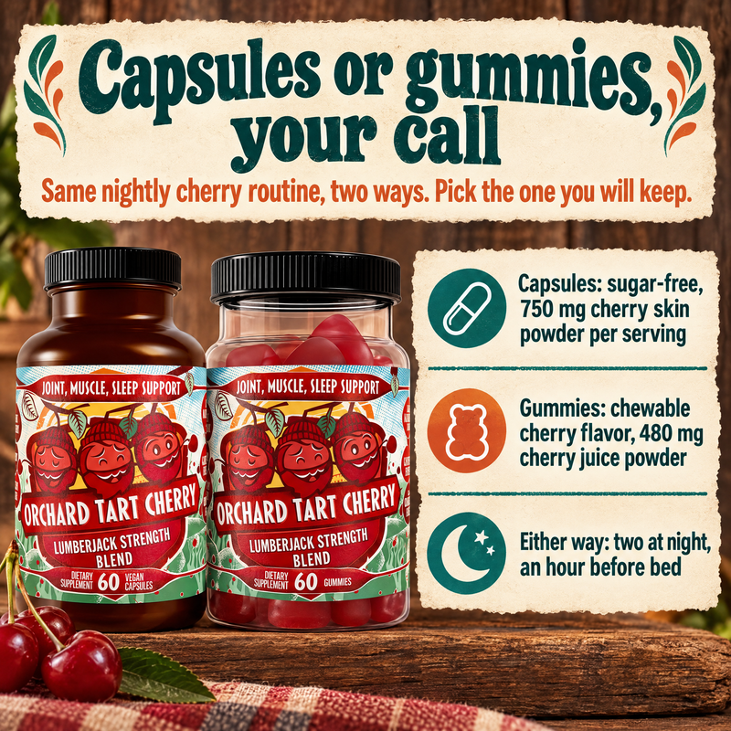 Hippie Farms Premium Tart Cherry Blend - Inflammation, Uric Acid, Sleep, Muscle Recovery Vitamins & Supplements Antique White Capsules - 60 count,Capsules - 90 count,Gummies - 60 Count
