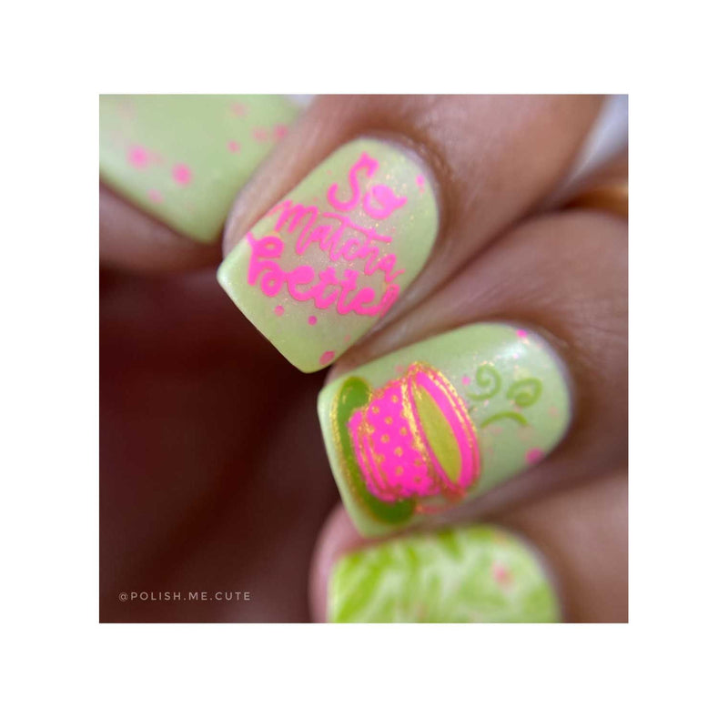 UberChic Beauty Tea Time Stamping Plate Saddle Brown