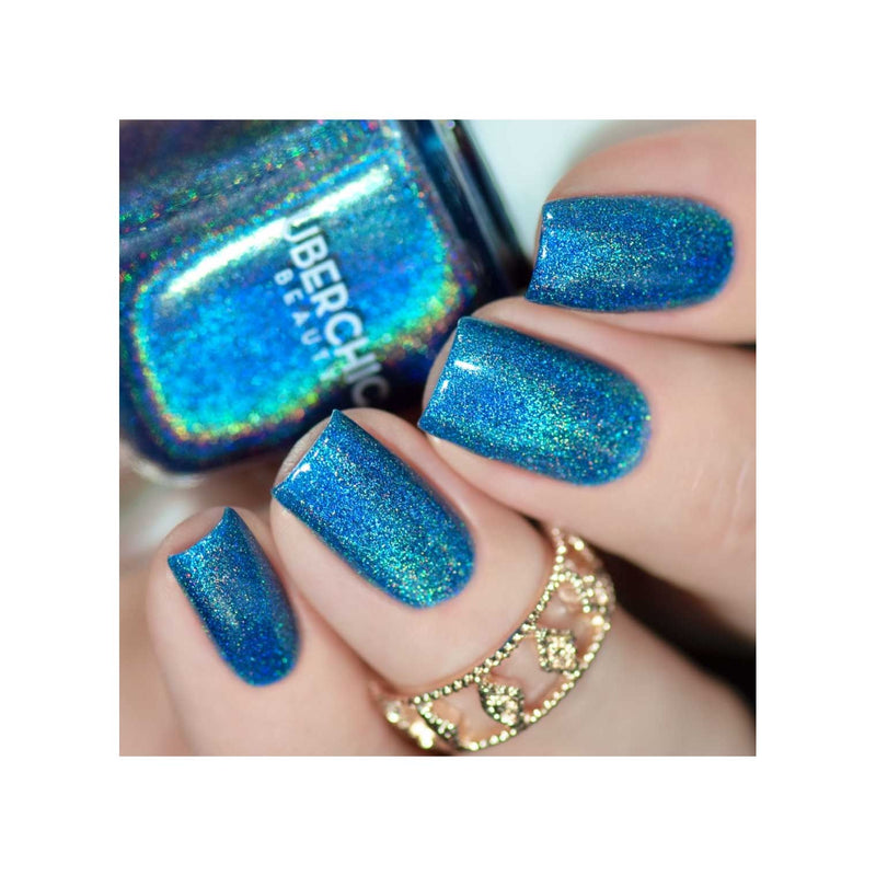 UberChic Beauty Teal We Meet Again - Holographic Polish Regular Polish Steel Blue